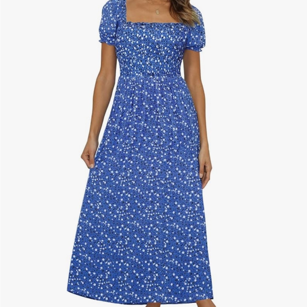 Blue floral patterned dress